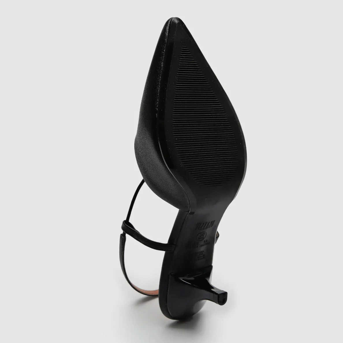 Vizzano 1122-892 Kitten Heel Pointy Toe Strappy Pump in Black Napa - Image 6